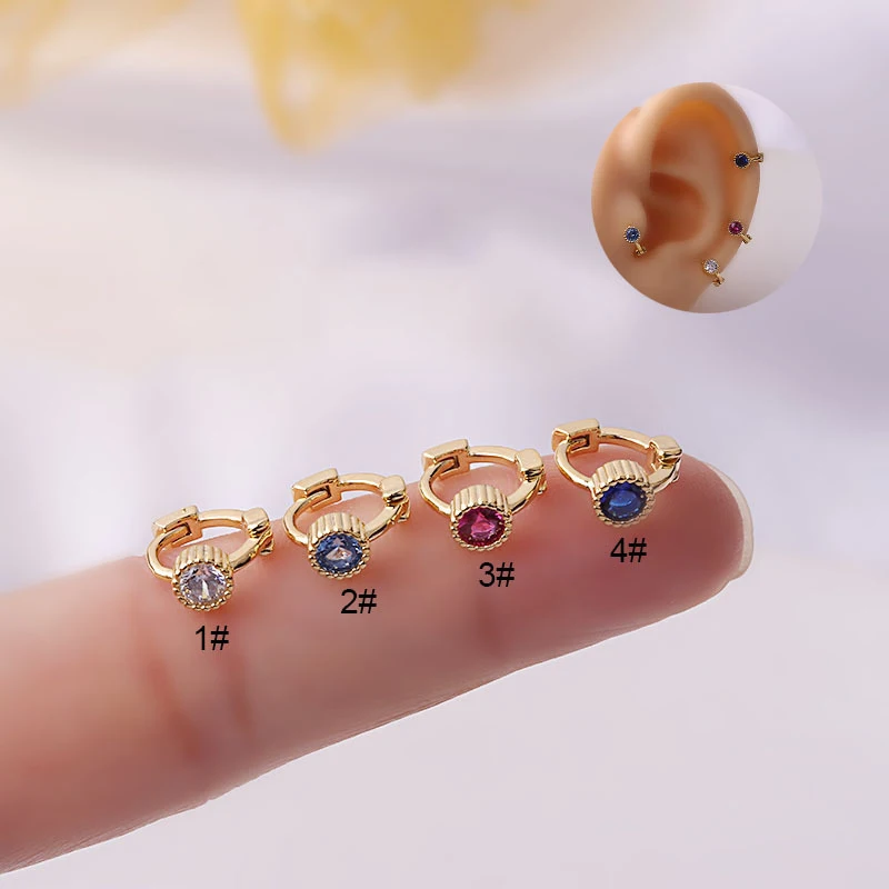 

New Glossy Hoop Earrings Gold Color Tiny Cartilage Earrings Piercing Accessory Trendy Small Huggie Female Hoops For Men