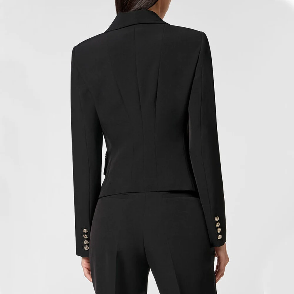 Hidden Buckle Traf Suit + Pants 2-piece Set Shawl Collar Women's Suit Luxury Customizable Size and Color Elegant Women's Sets