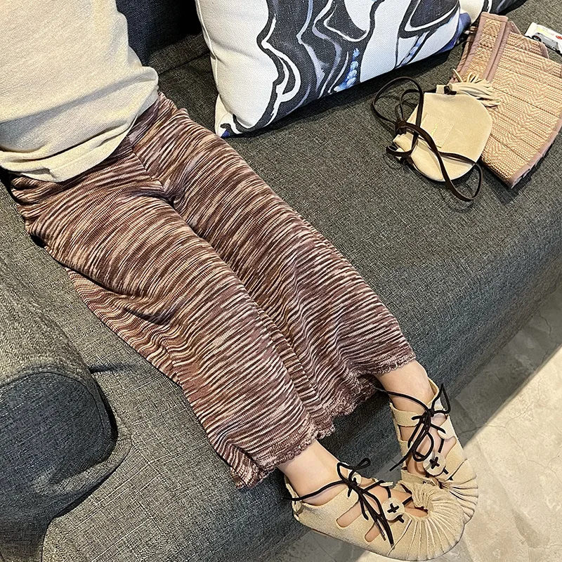 

2022 Autumn And Winter New Children's Clothing Korean Dyed Wide-leg Pants Ice Soft Soft Thin Anti-mosquito Pants 2T-8T