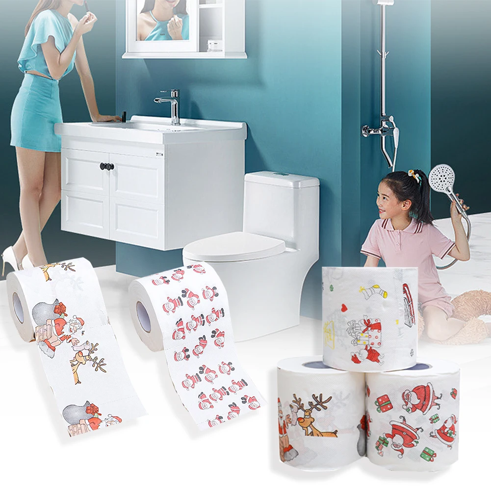 Christmas Table Napkin Home Santa Claus Bath Toilet Roll Paper Xmas Decor Tissue Personalized pattern color napkins