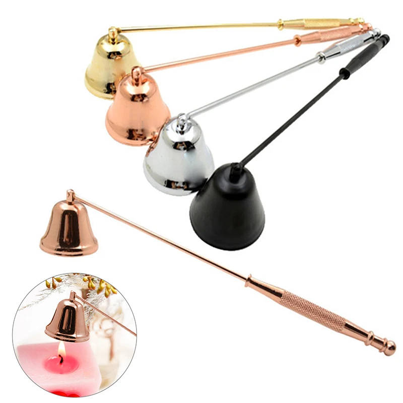 

Candle Snuffer Accessories Vintage Decoration Candle Cover Tool Bell Shape Long Handle Banquet Safely Extinguish Home Decor