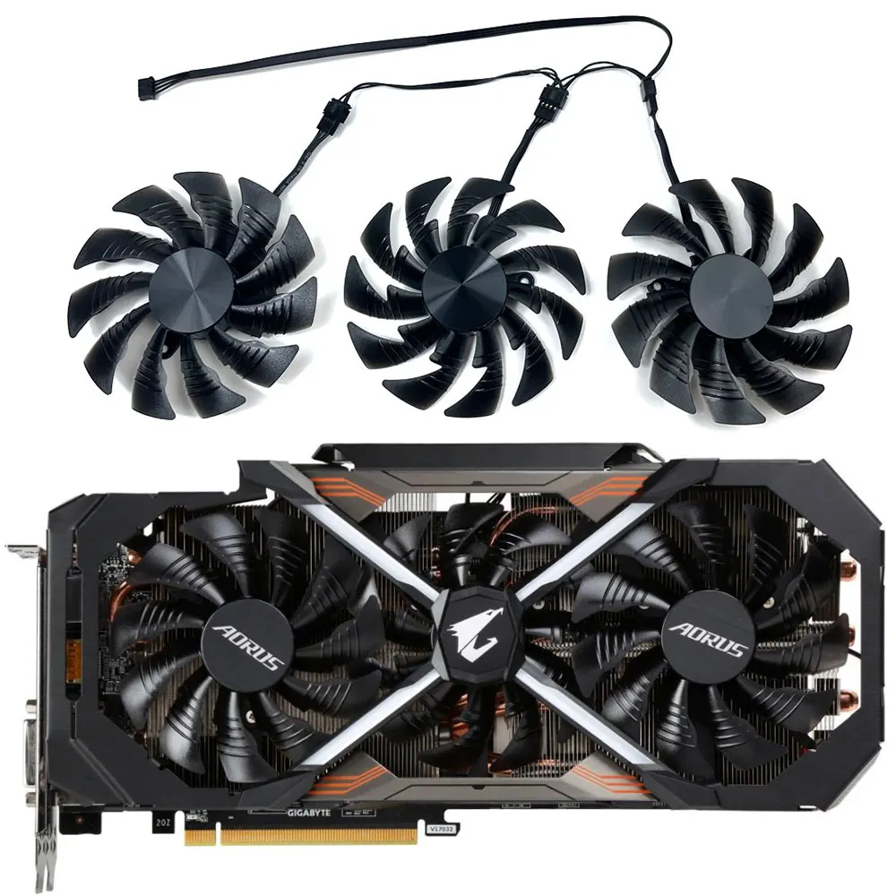 Новый вентилятор T129215BU AORUS GTX 1080 Ti GPU, для GIGABYTE AORUS GeForce GTX 1080Ti, GTX 1080, 1070, GV-N108TAORUS охлаждающий вентилятор для видеокарты Новый вентилятор T129215BU AORUS GTX 1080 Ti GPU, для GIGABYTE AORUS GeForce GTX 1080Ti, GTX 1080, 1070, GV-N108TAORUS охлаждающий вентилятор для видеокарты