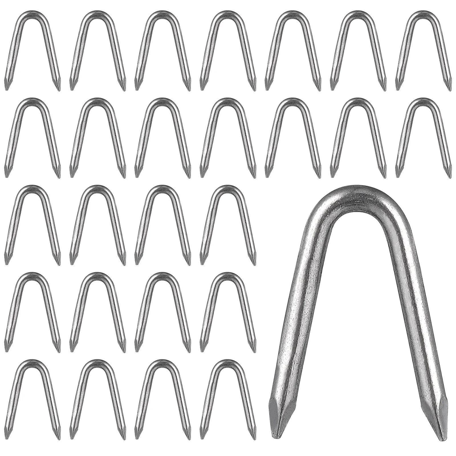 

70 Pcs Fence Nails U Staples Wire Fencing Fixing Nails Lawn Staples Saddle Fixing Staples Iron Fencing Netting Nails Metal Fence