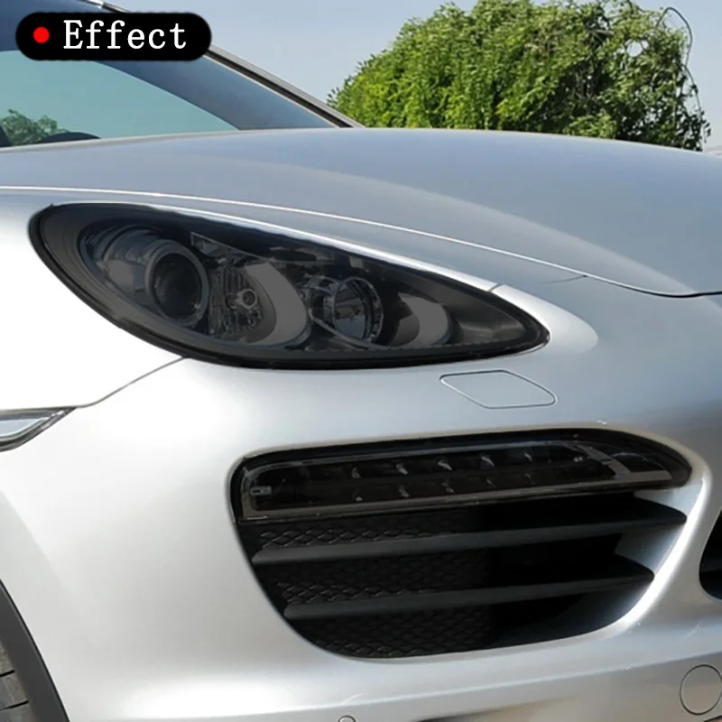 

Защитная пленка Tailight для автомобильных фар, Прозрачная черная наклейка из ТПУ для Porsche Cayenne Macan Taycan 2011-2022, 2 шт.