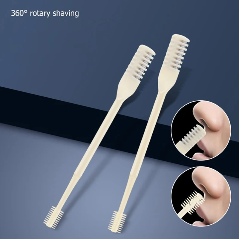 

1/3/12/24Pcs Nose Hair Cleaner Double Head Removal Trimer Brush Stainless Steel Nose Hair Trimming Scissors