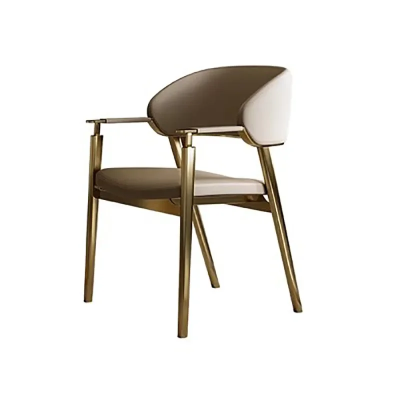 

Luxury Dining Chair Kitchen Stainless Legs Armrests Italian Modern Art Dining Chair Hotel Relaxing Sandalye House Furniture