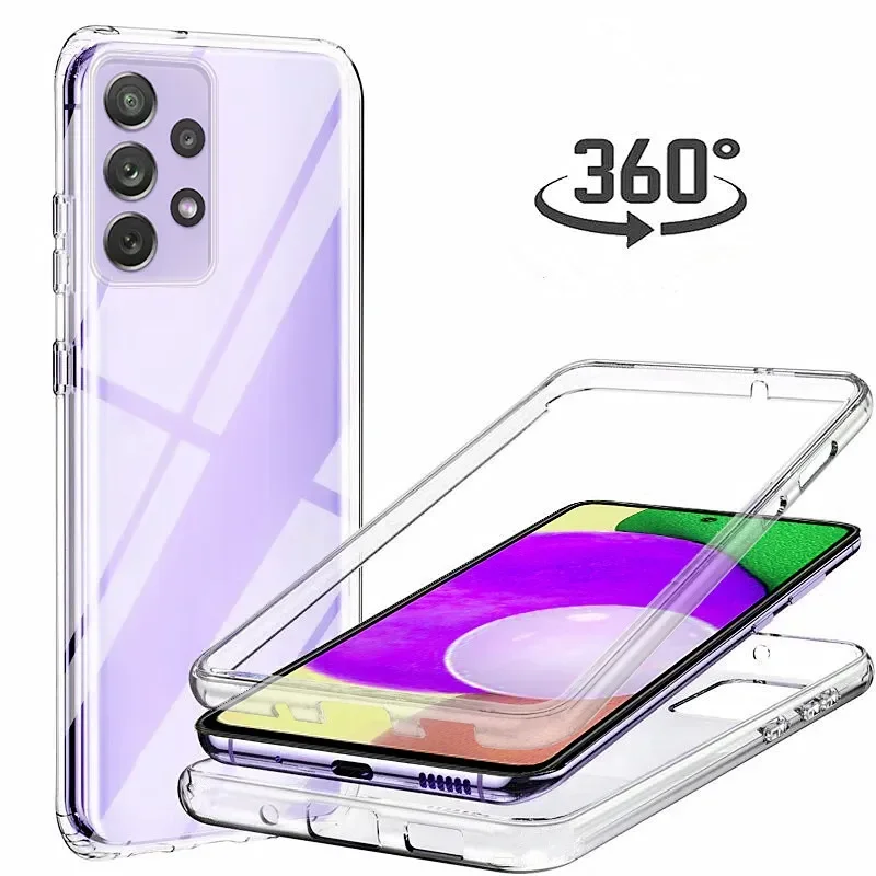 

360 Full Protection Silicone Shockproof Case For Samsung A54 A14 A33 A53 A73 A52 A72 A42 A32 5G 4G A22 A51 A71 A31 Clear Cover