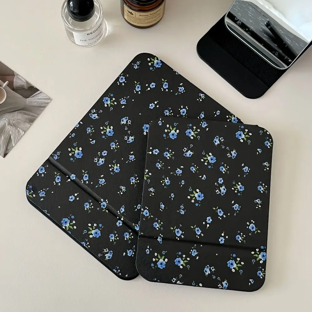 Маленькая настольная подставка из искусственной кожи складное зеркало с цветком