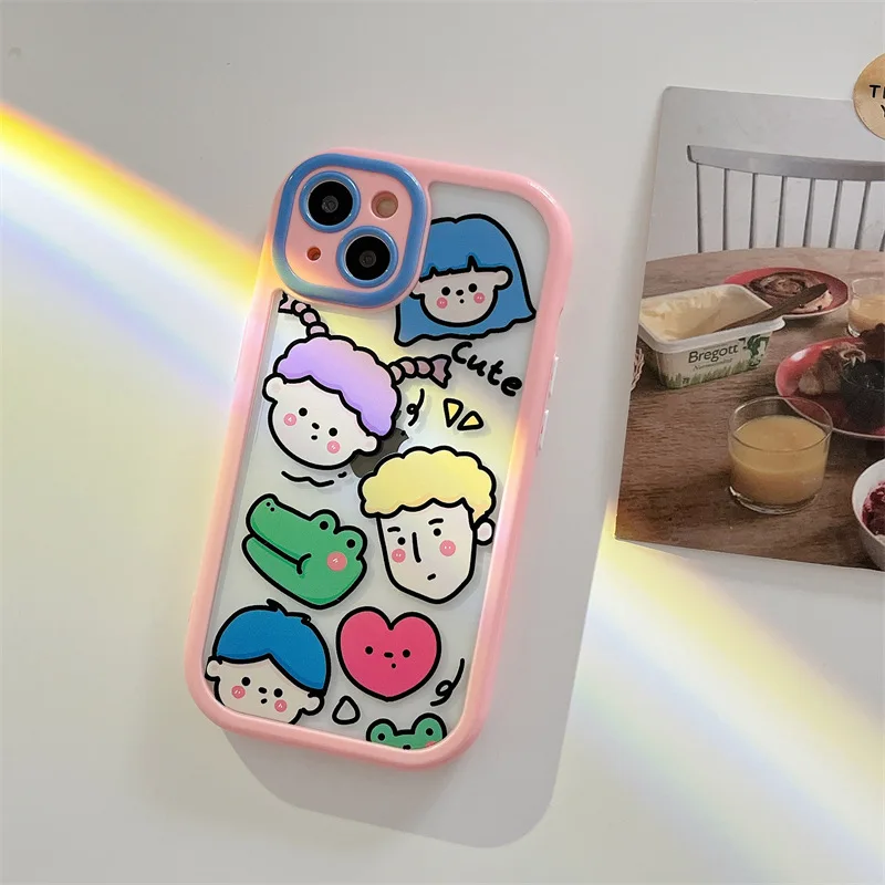 

Creative Cream Powder Painted Cartoon Phone Case Cover for IPhone 11 12 13 Pro X XR XS Max Shockproof Case for IPhone 13 Cases