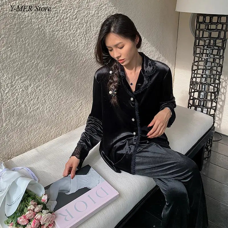 Белый пижамный костюм невесты осенне-зимняя свадебная домашняя одежда женская