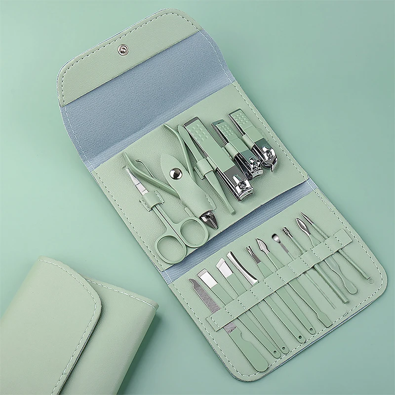 

9/12/16PCS Manicure Set Nail Scissors Grooming Clippers Kit Stainless Steel Fingernail Clippers Nail Pedicure Kit