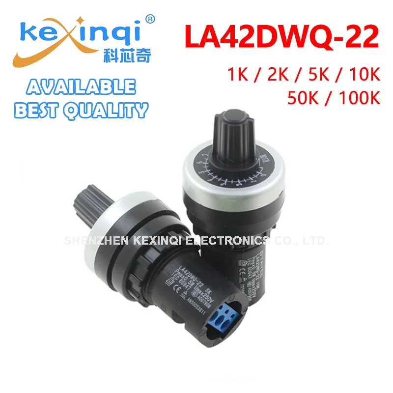 

LA42DWQ-22 1K 2K 5K 10K 20K 50K 100K 200K 22mm Diameter Pots Rotary Potentiometer Converter Governor Inverter Resistance Switch