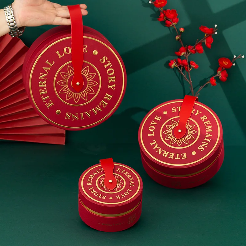 Birthday Accompanying Light Luxury Wine Red Exquisite Gift Box Empty Wholesale New