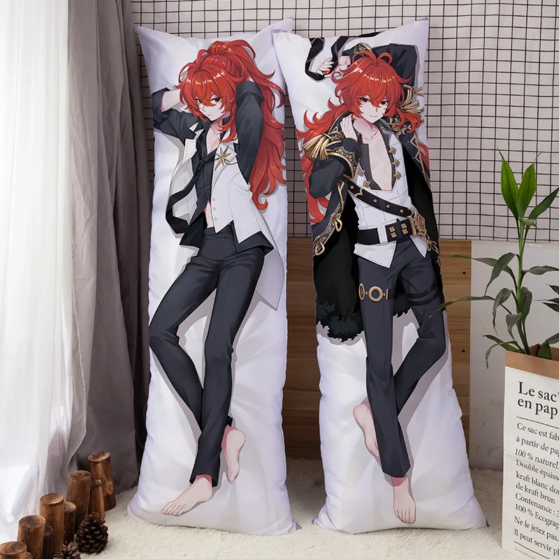

Anime Game Genshin Impact Diluc Character Dakimakura Body pillowcase Hugging Long Girl Pillow cover Sexy Pillowcase