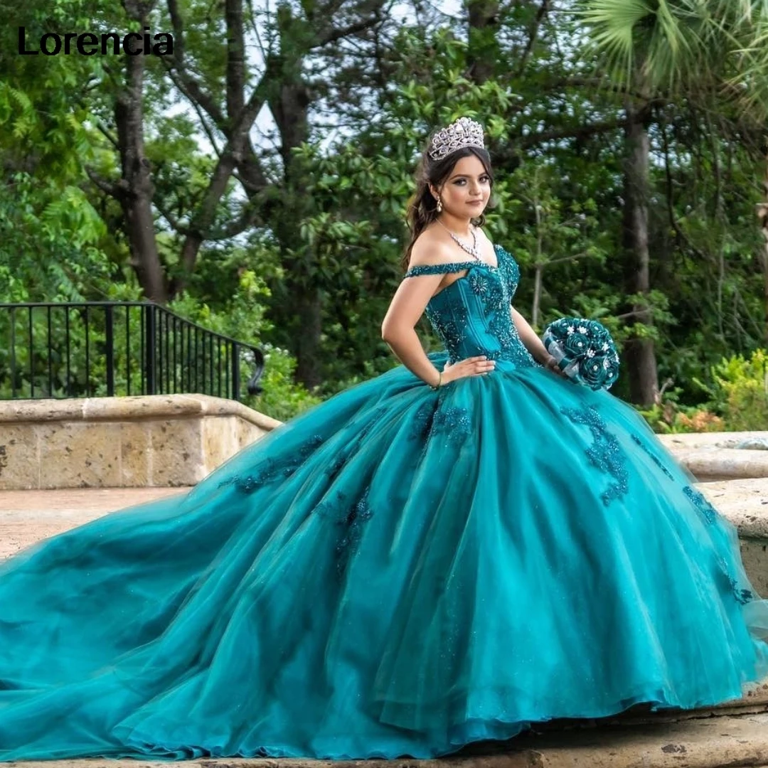 Блестящее зеленое платье для девушек Lorencia бальное блестящий кружевной корсет с