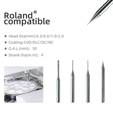 

Roland Milling Burs Special for Dental Materials Like Zirconia Wax PMMA Composite Resin