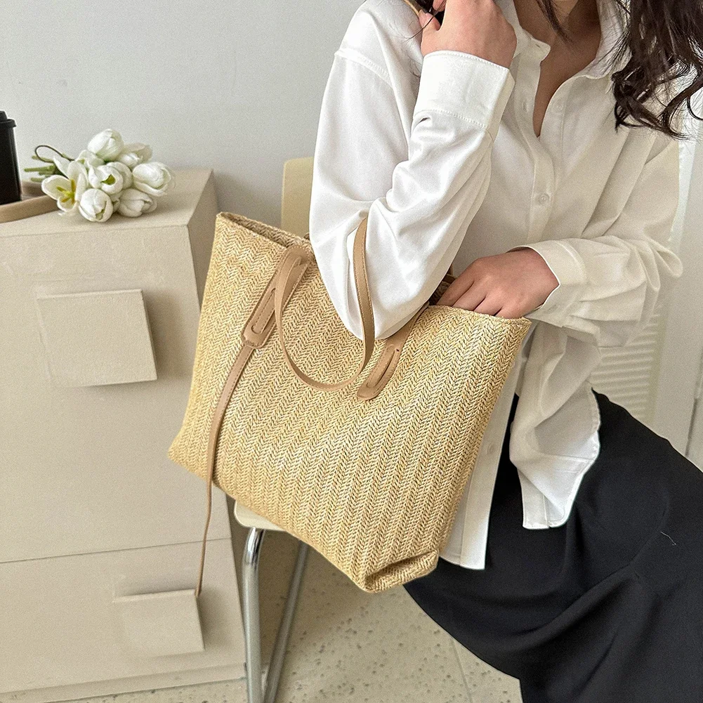 Повседневная одежда Grote Capaciteit Handtassen Nieuwe Mode Strand Vrouwen Schouder Eenvoudige Boodschappentas