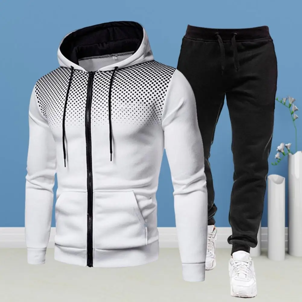 

Толстовка мужская на молнии, свитшот с принтом и карманами, штаны на молнии с эластичным поясом, дышащие спортивные брюки с длинным рукавом, ...