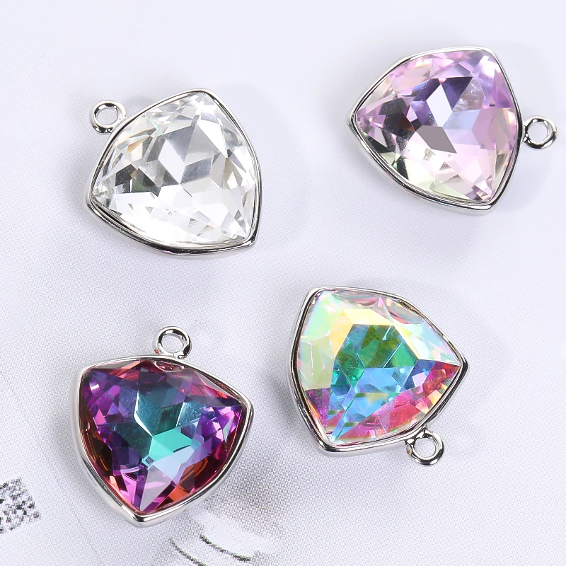 

Ожерелье Стразы Trilliant с заостренной спинкой, блестящие подвески, стеклянное кольцо, кристаллы с медными крапанами, Набор для изготовления ю...