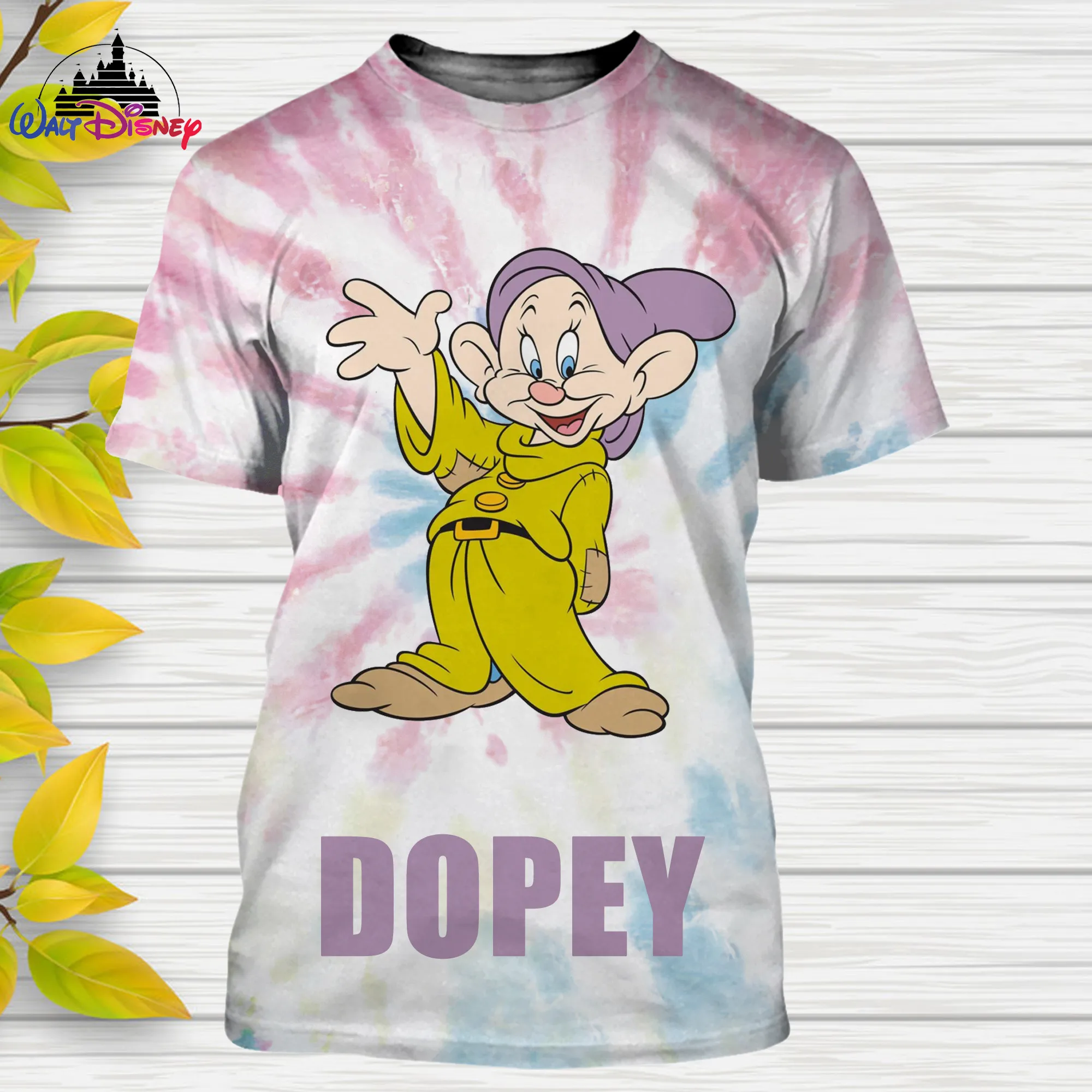 Seven Dwarfs Grumpy Dopey  Cartoon Disney men women Short Sleeve casual style 3D print t shirt Summer Casual Streetwear Tee Tops