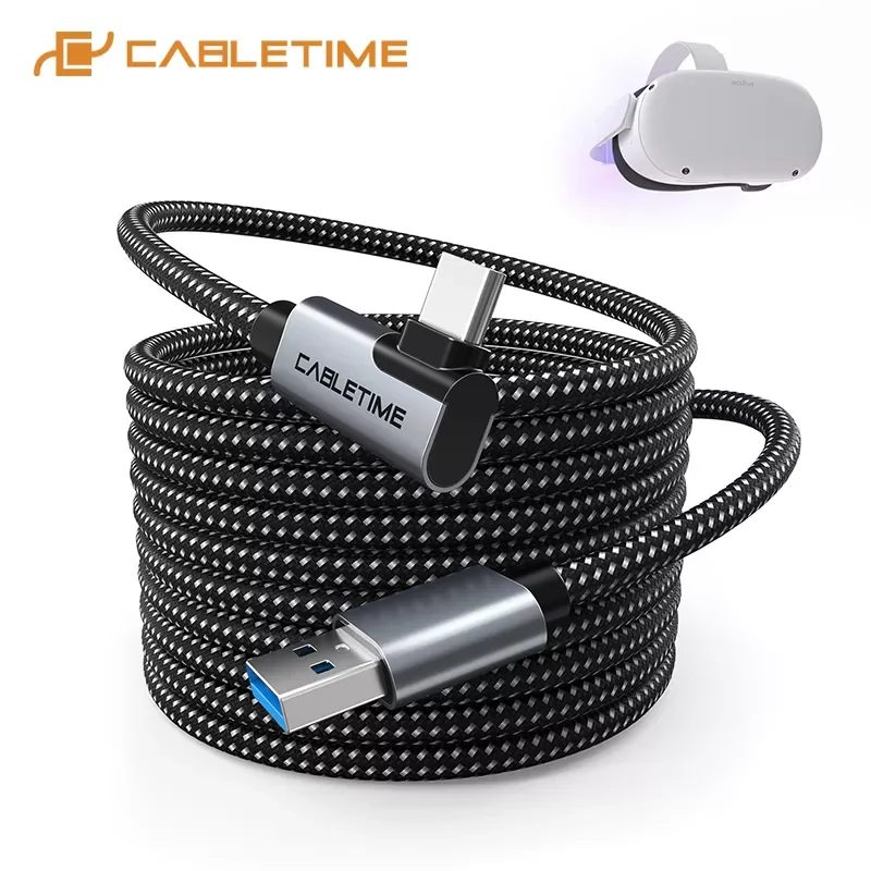 

VR Link Cable 90 for Oculus Quest 2 VR Glasses USB3.0 5Gbps for VR Games Laptop Speaker Smart Phone C404
