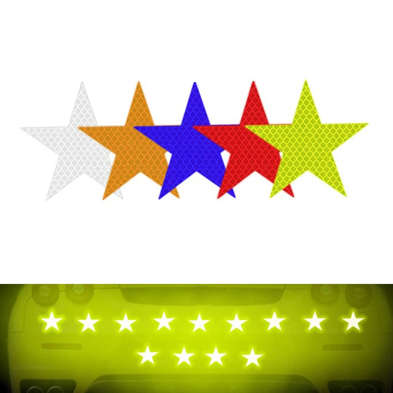 

10/12pcs Star Arrow Stickers Car Reflective Honeycomb Decals Motorcycle Auto Truck Cycle Night Safety Driving Reflective Signs