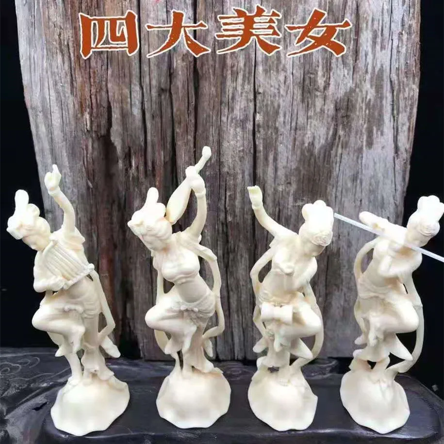 

Ivory Nut Carving Kweichow Moutai Beauty Decoration Crafts Crafts Kweichow Moutai Four-Tone Set Collection Gift