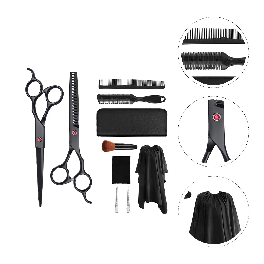 

Barber Scissors Set Haircut Kit Supplies Clippers Cutting Trimming Household Thinning Tool