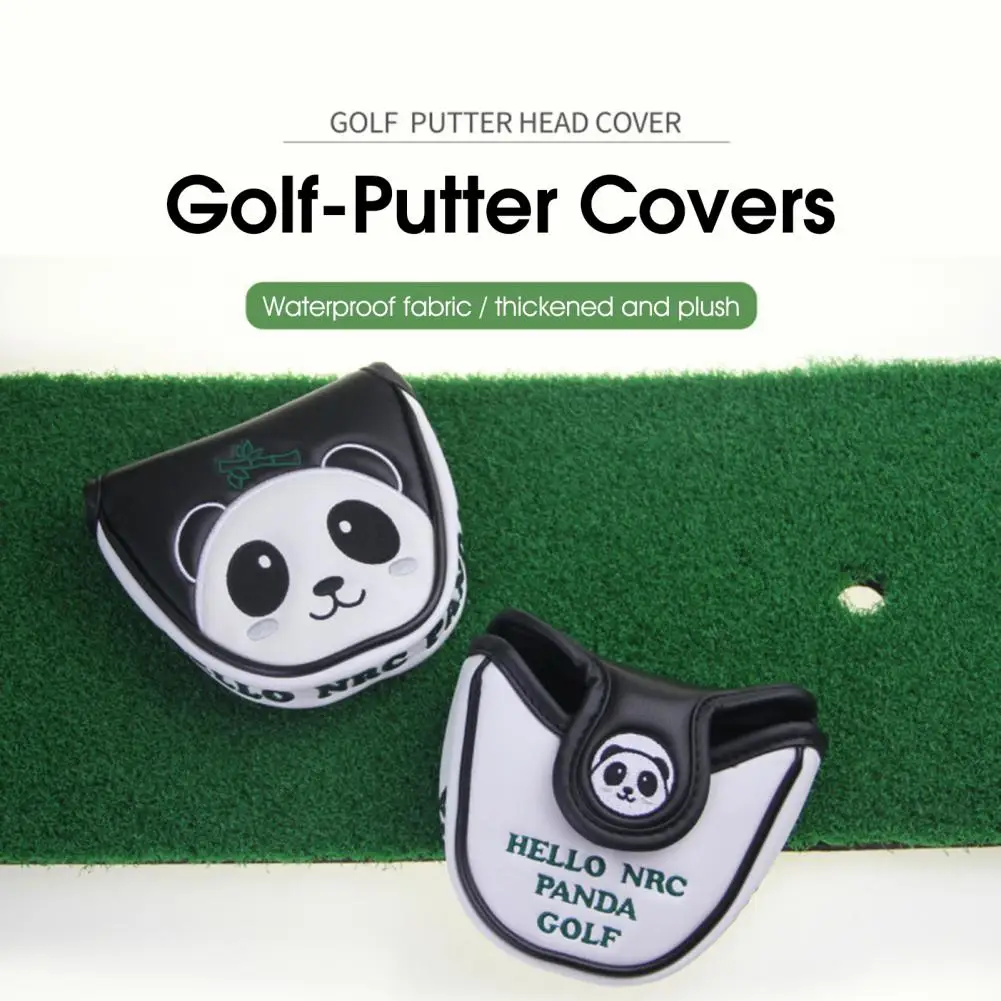 

Premium Tear Resistant Panda Pattern Cute Mallet Putter Headcover Golf Supplies Golf Club Cover Angle Club Headcover