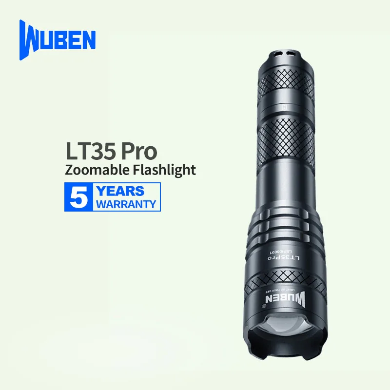 

Wuben LT35 Pro Zoomable CREE LED Flashlight with 18650 Battery, 1200 Lumen 200M Beam Distance for Camping, Cycling, Fishing, EDC