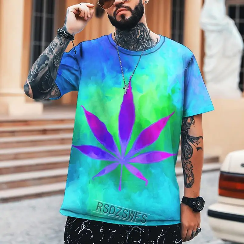 

Men's 3D Printing T Shirt Five-color Flower Fashion New Outfit Trendy Short Sleeve Summer Round Neck Oversized Tops Men Clothes