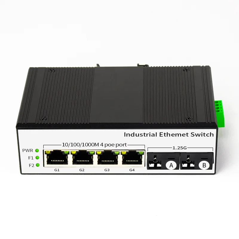 

Промышленный Коммутатор Ethernet POE, 4-портовый и 2-волоконный оптический коммутатор Ethernet Poe на Din-рейке