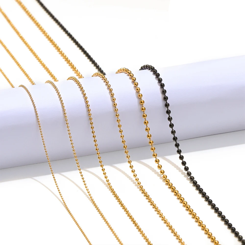 Круглые бусины из нержавеющей стали 1.2-3 мм 1 метр оптом