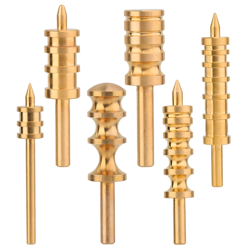 

Fenrry 1Pcs Pure Brass Leather Burnisher Pointed or Flat Tip Leather Seal Edge Tool Hot Electric Iron DIY Leather Craft Tools