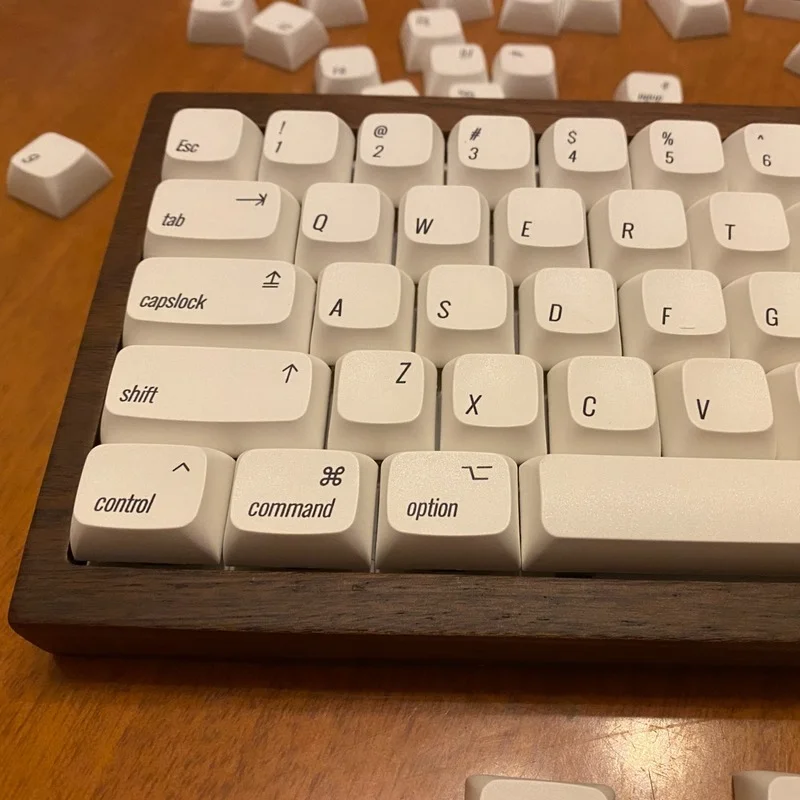 

1Set PBT Keycap XDA Profile DYE-SUB For Apple style keycaps White Retro Minimalist Personalized Keycaps for Cherry MX Switch