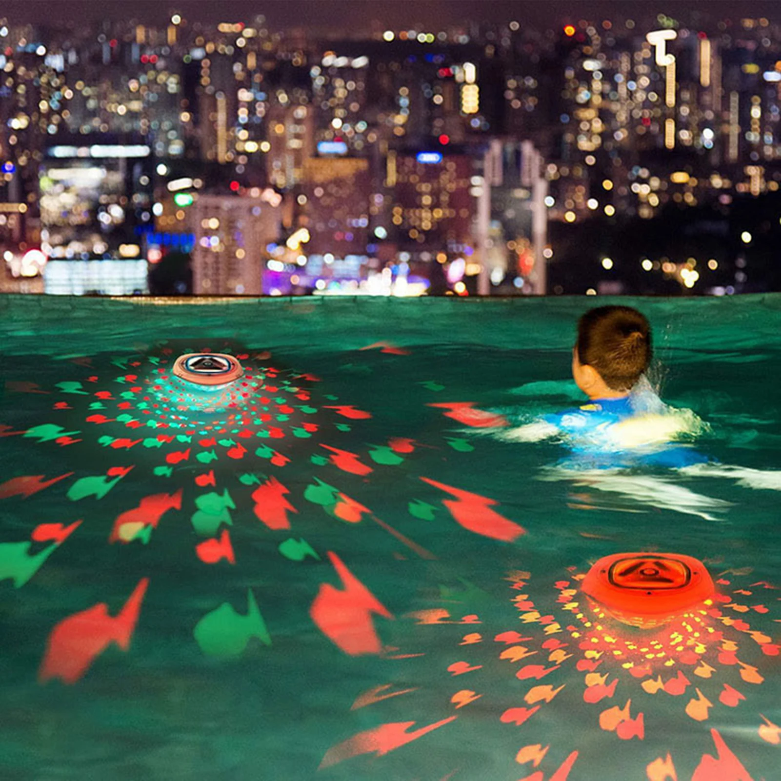 

Floating Swimming Pool Lights Pool Accessories LED Submersible Projector Fish Pattern Underwater Light Hot Tub Fountain Aquarium