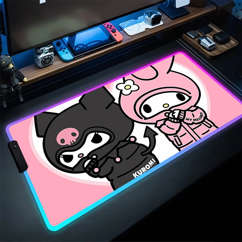 Большой игровой коврик для мыши RGB My Melody ноутбука с подсветкой клавиатуры