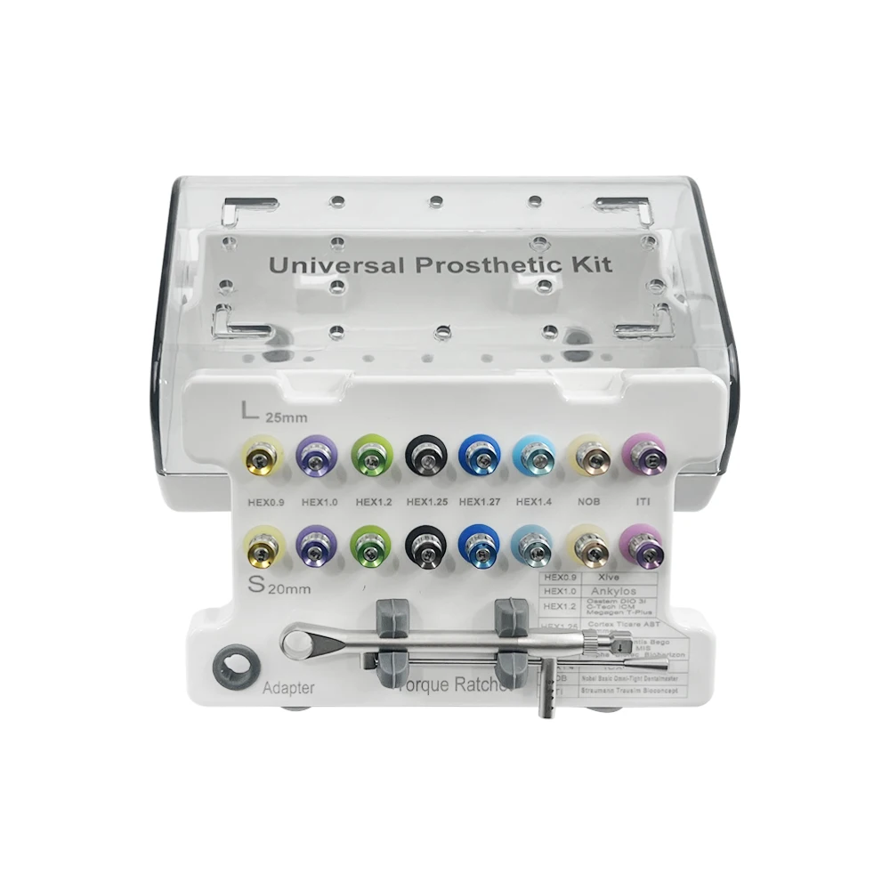 Набор для протезирования зубных имплантатов динамометрическая отвертка гаечный