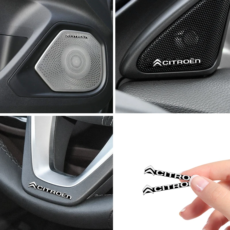 Car 3D Aluminum Audio Decorate Emblem Stickers for Universal Auto Accessories For Citroen C1 C2 C3 C4 XSARA Picasso Styling |