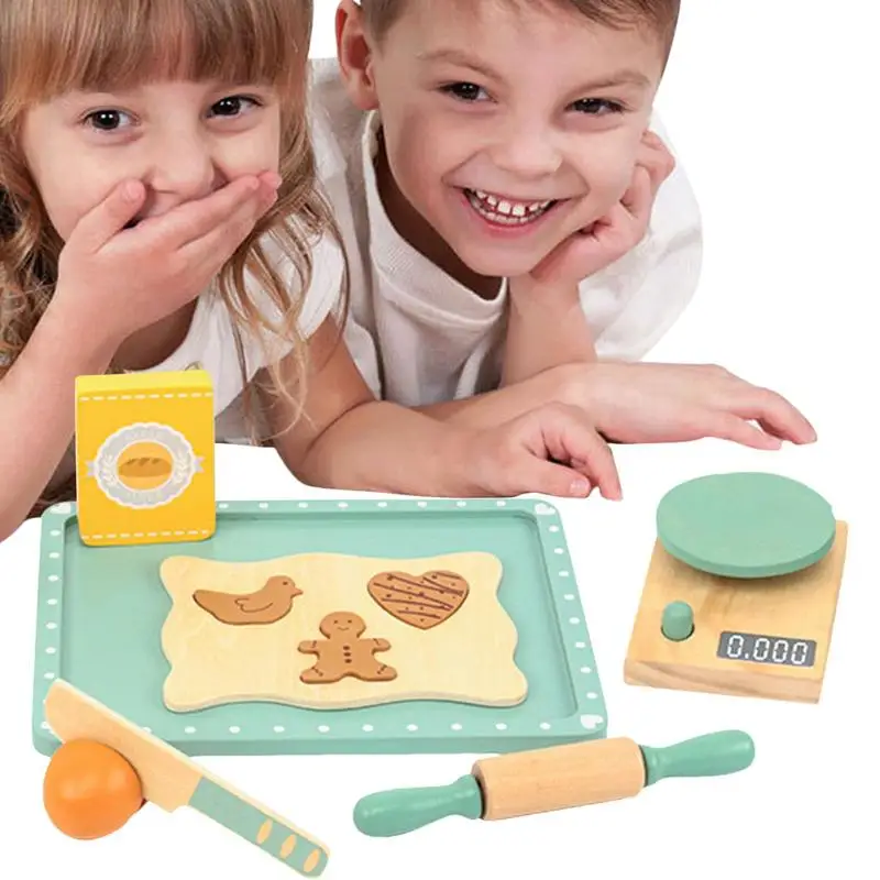 

Kitchen Pretend Play Toys Kids Playset With Cookies Molds Baking Tray Accessories Chef Pretend Play Food Set And Cookware