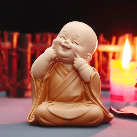 Маленькая фигурка монаха, искусственная Милая статуя Будды, восхитительная детская маленькая фотостатуя с креативным маленьким орнаментом