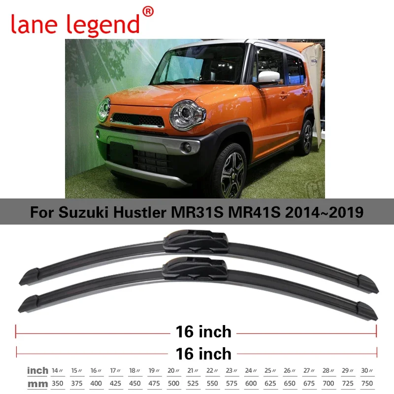 

Для Suzuki Hustler MR31S MR41S 2014 ~ 2019 безрамные передние щетки стеклоочистителя, лобовое стекло, щетки для лобового стекла, чистящий крючок U J