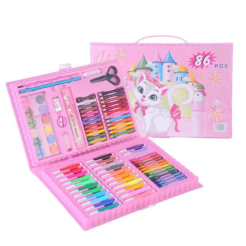 

Детский разноцветный карандаш, карандаш, водная ручка, доска для рисования, принадлежности для рисования, детские развивающие игрушки, подарок, 86 шт.