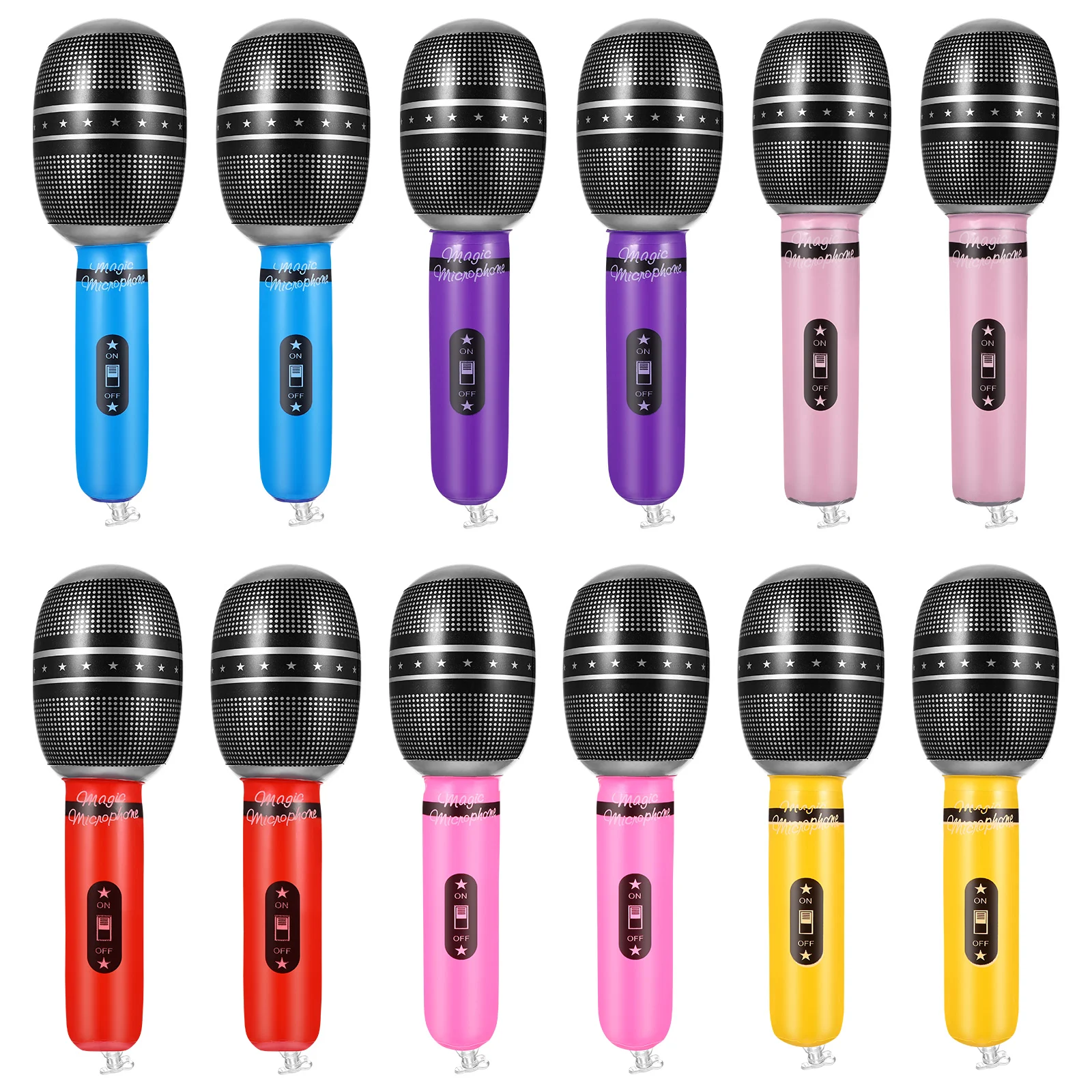 

12 Pcs Miniature Guitar Simulation Microphone Funny Inflatable Toys Artificial Kid Simulated Kids Prop Pvc Role-play Individual
