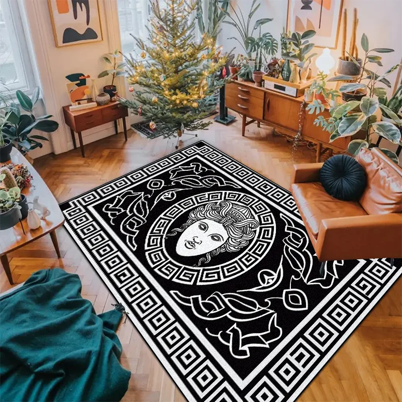 

Черно-белый ковер для гостиной