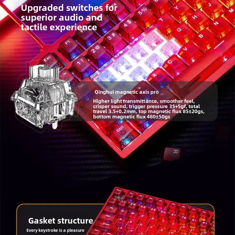 Механическая клавиатура IROK MG75V2 с магнитными переключателями, проводная, из алюминия с ЧПУ, RGB, Gasket-структура, RT0.001, 8k, с низкой задержкой, для геймеров (art.: 3920d91acfccc) - 3920d91acfccc