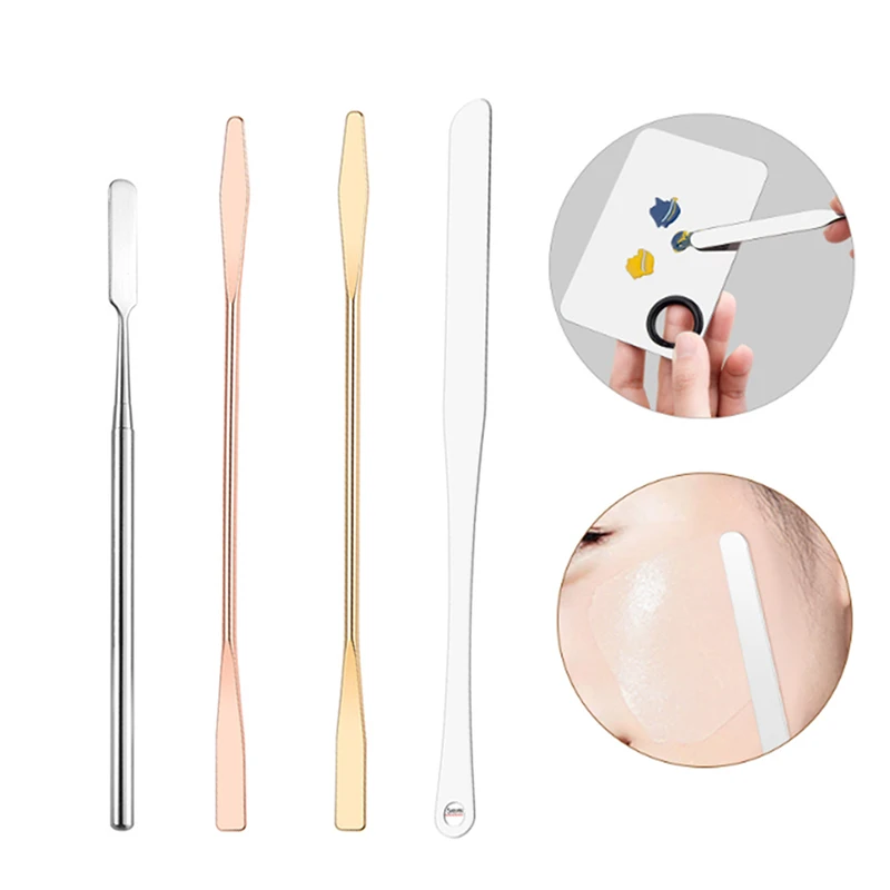 

Stainless Steel Women Cosmetic Makeup Palette Spatula Spoon Stick Rod Cream Foundation Blender Mixing Tool Nail Art Accessories