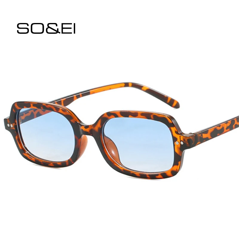 Популярные Модные маленькие прямоугольные солнцезащитные очки SO &amp EI Ins Женские