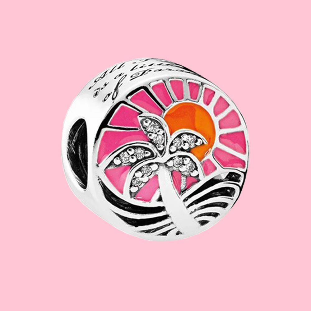 Bracelet à pince pour femme, marque tendance, paradis, coucher de soleil, breloque, accessoires de mode, cadeau de noël