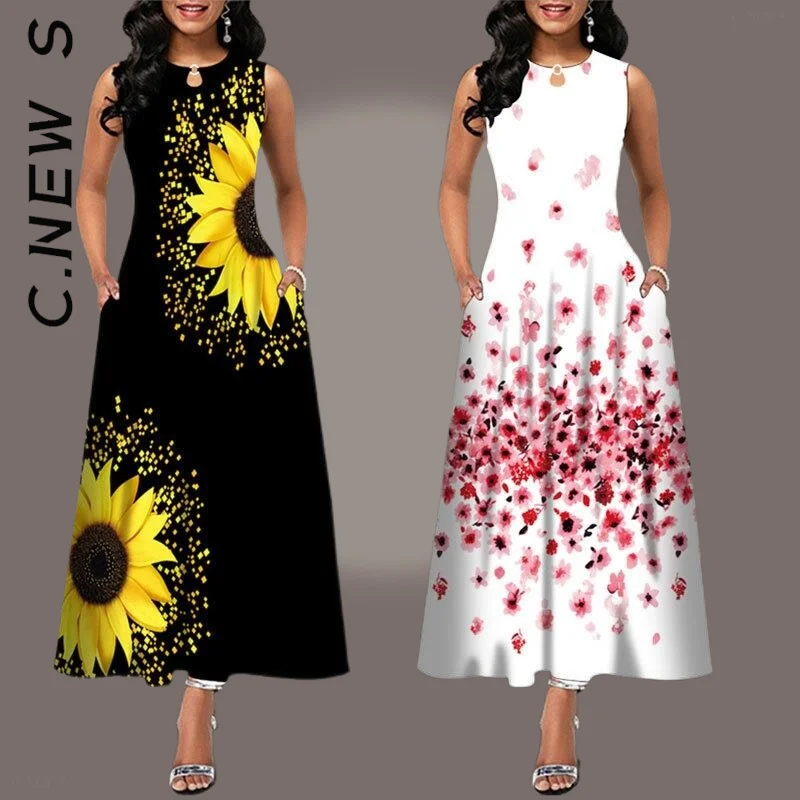 Женское винтажное платье с оборками свободное эластичное цветочным принтом в